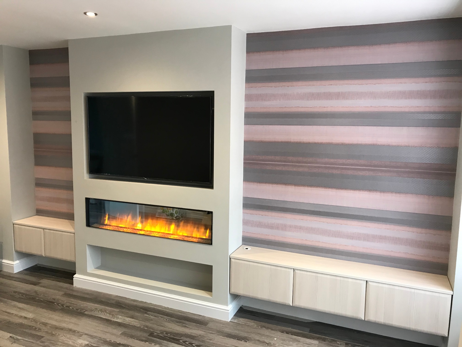 Bespoke Media Wall with Inset Fireplace in Leeds